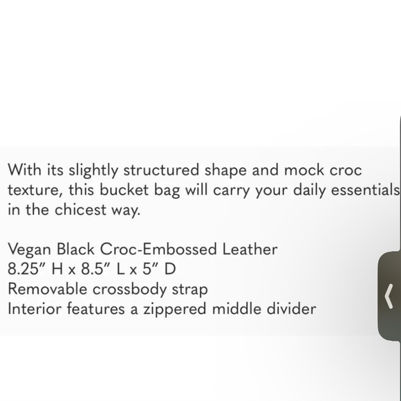 NWT $188 AOTA Elena Everyday Crossbody Bucket
Vegan Leather Bag MOCK CROC Black - Picture 4 of 7